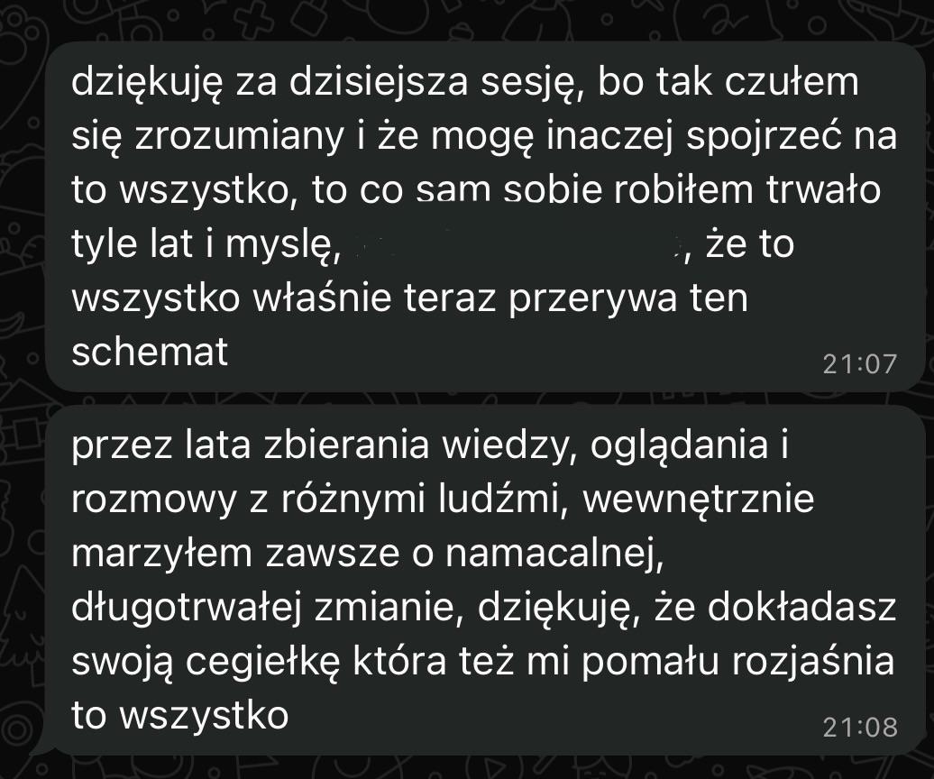 Opinia klientki o sesji coachingowej